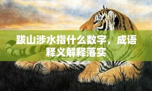 跋山涉水指什么数字，成语释义解释落实