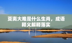 芟夷大难是什么生肖，成语释义解释落实