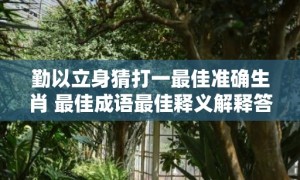 勤以立身猜打一最佳准确生肖 最佳成语最佳释义解释答