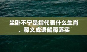 坐卧不宁是指代表什么生肖、释义成语解释落实