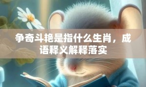 争奇斗艳是指什么生肖，成语释义解释落实