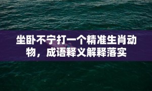 坐卧不宁打一个精准生肖动物，成语释义解释落实