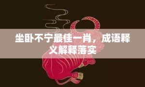 坐卧不宁最佳一肖，成语释义解释落实