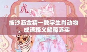 披沙沥金猜一数字生肖动物，成语释义解释落实