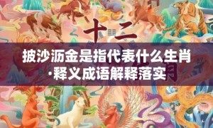 披沙沥金是指代表什么生肖·释义成语解释落实