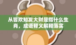 从皆欢知发大财是指什么生肖，成语释义解释落实