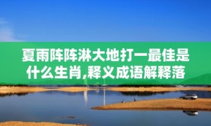 夏雨阵阵淋大地打一最佳是什么生肖,释义成语解释落实