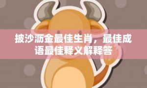 披沙沥金最佳生肖，最佳成语最佳释义解释答