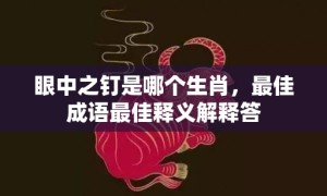 眼中之钉是哪个生肖，最佳成语最佳释义解释答