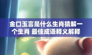 金口玉言是什么生肖猜解一个生肖 最佳成语释义解释落实