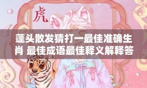 蓬头散发猜打一最佳准确生肖 最佳成语最佳释义解释答