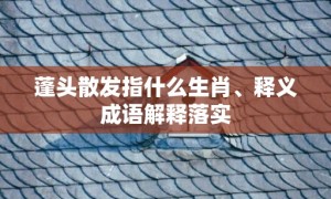 蓬头散发指什么生肖、释义成语解释落实