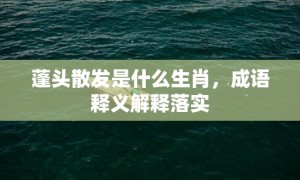 蓬头散发是什么生肖，成语释义解释落实