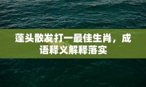 蓬头散发打一最佳生肖，成语释义解释落实