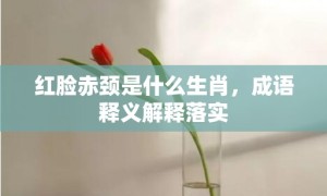 红脸赤颈是什么生肖，成语释义解释落实