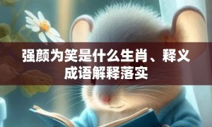 强颜为笑是什么生肖、释义成语解释落实