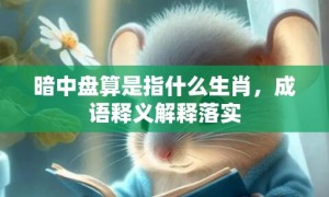 暗中盘算是指什么生肖，成语释义解释落实