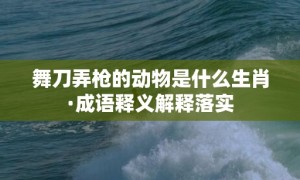 舞刀弄枪的动物是什么生肖·成语释义解释落实