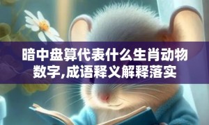 暗中盘算代表什么生肖动物数字,成语释义解释落实