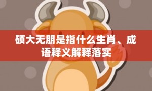 硕大无朋是指什么生肖、成语释义解释落实