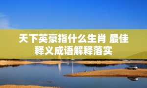 天下英豪指什么生肖 最佳释义成语解释落实