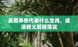 丢眉弄色代表什么生肖，成语释义解释落实