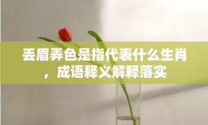 丢眉弄色是指代表什么生肖，成语释义解释落实