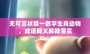 无可言状猜一数字生肖动物，成语释义解释落实