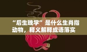 “后生晚学”是什么生肖指动物，释义解释成语落实