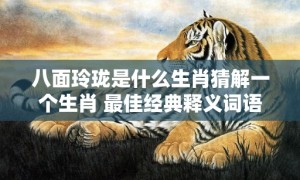 八面玲珑是什么生肖猜解一个生肖 最佳经典释义词语