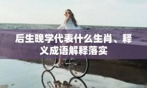 后生晚学代表什么生肖、释义成语解释落实