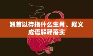 翘首以待指什么生肖、释义成语解释落实