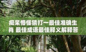 痴呆懵懂猜打一最佳准确生肖 最佳成语最佳释义解释答