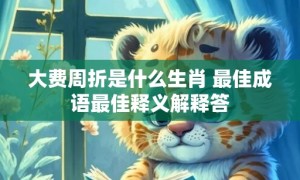 大费周折是什么生肖 最佳成语最佳释义解释答