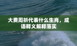 大费周折代表什么生肖，成语释义解释落实