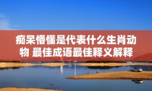 痴呆懵懂是代表什么生肖动物 最佳成语最佳释义解释答