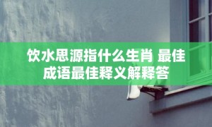 饮水思源指什么生肖 最佳成语最佳释义解释答