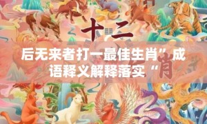 后无来者打一最佳生肖”成语释义解释落实“