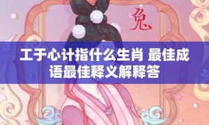工于心计指什么生肖 最佳成语最佳释义解释答