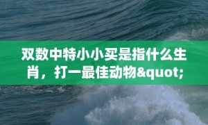 双数中特小小买是指什么生肖，打一最佳动物"最佳成语最佳释义解释答"