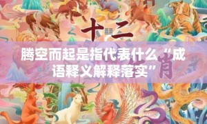 腾空而起是指代表什么“成语释义解释落实”