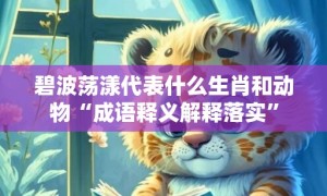 碧波荡漾代表什么生肖和动物“成语释义解释落实”