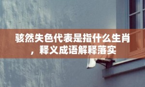 骇然失色代表是指什么生肖，释义成语解释落实