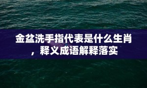 金盆洗手指代表是什么生肖，释义成语解释落实