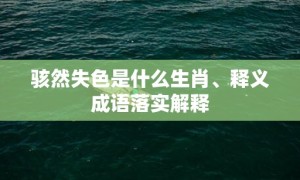 骇然失色是什么生肖、释义成语落实解释