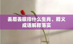 丢眉丢眼指什么生肖、释义成语解释落实