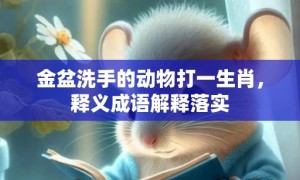 金盆洗手的动物打一生肖，释义成语解释落实