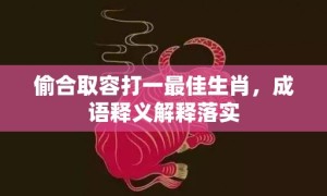 偷合取容打一最佳生肖，成语释义解释落实