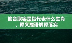 偷合取容是指代表什么生肖、释义成语解释落实