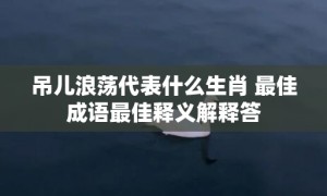 吊儿浪荡代表什么生肖 最佳成语最佳释义解释答